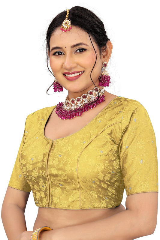 Jacquard Silk Readymade Saree Blouse for Women | Kalavati Fashion