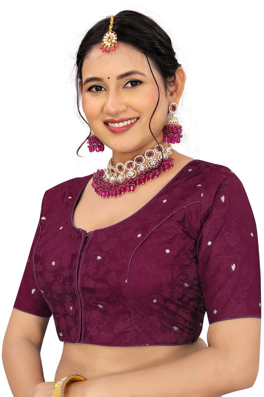 Jacquard Silk Readymade Saree Blouse for Women | Kalavati Fashion