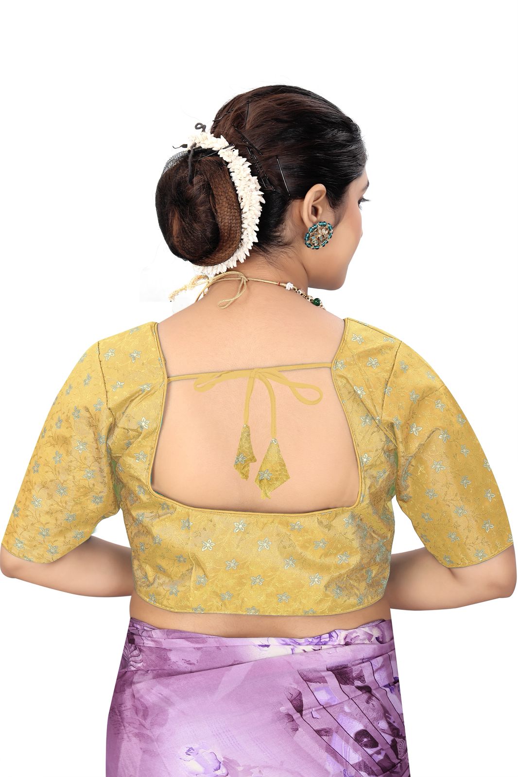 Designer Yellow Brocade Blouse for Women | Party & Wedding Wear