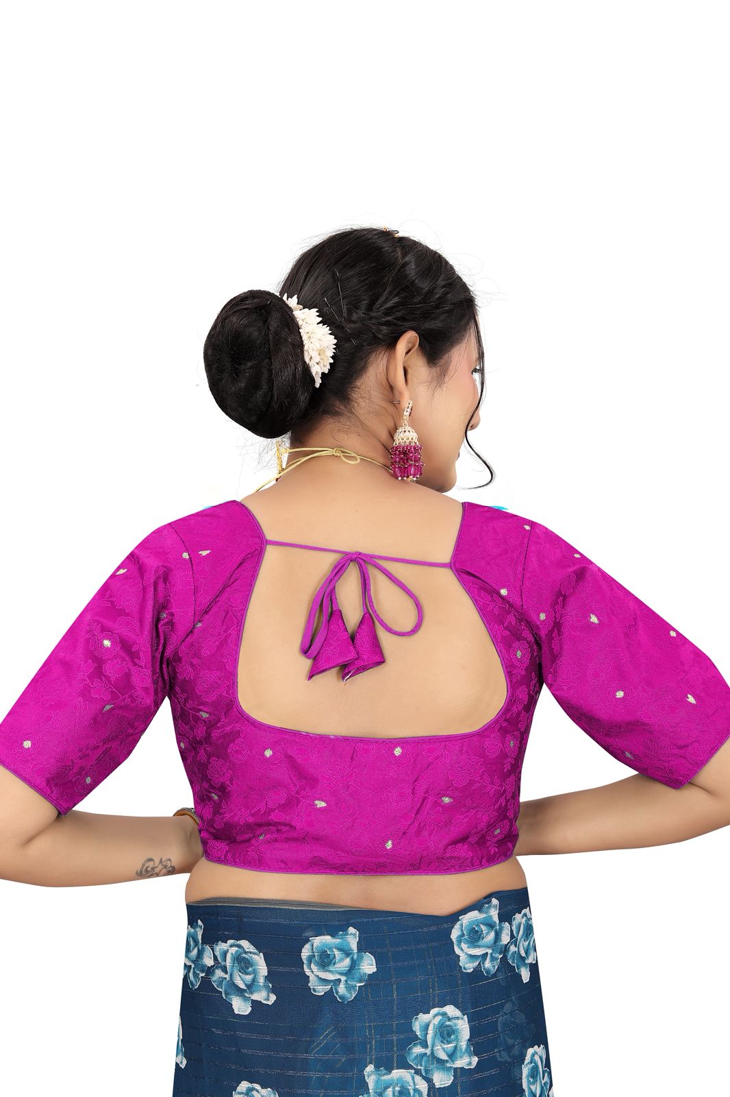 Jacquard Silk Readymade Saree Blouse for Women | Kalavati Fashion