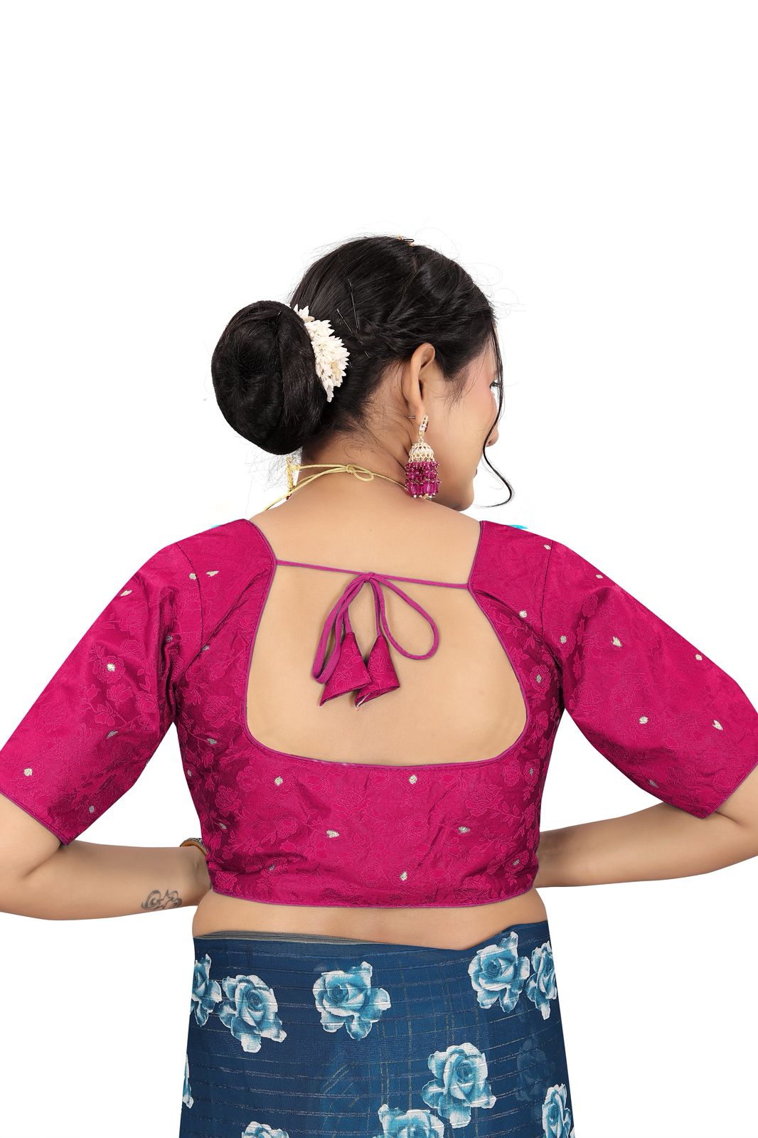 Jacquard Silk Readymade Saree Blouse for Women | Kalavati Fashion