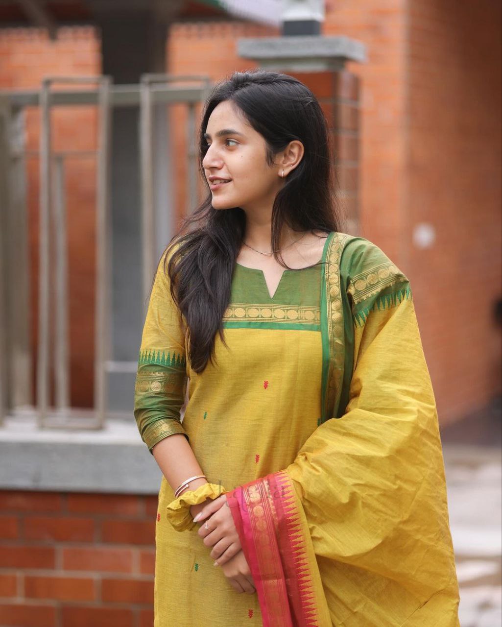 Elegant Mustard Yellow Cotton Kurta Set with Dupatta