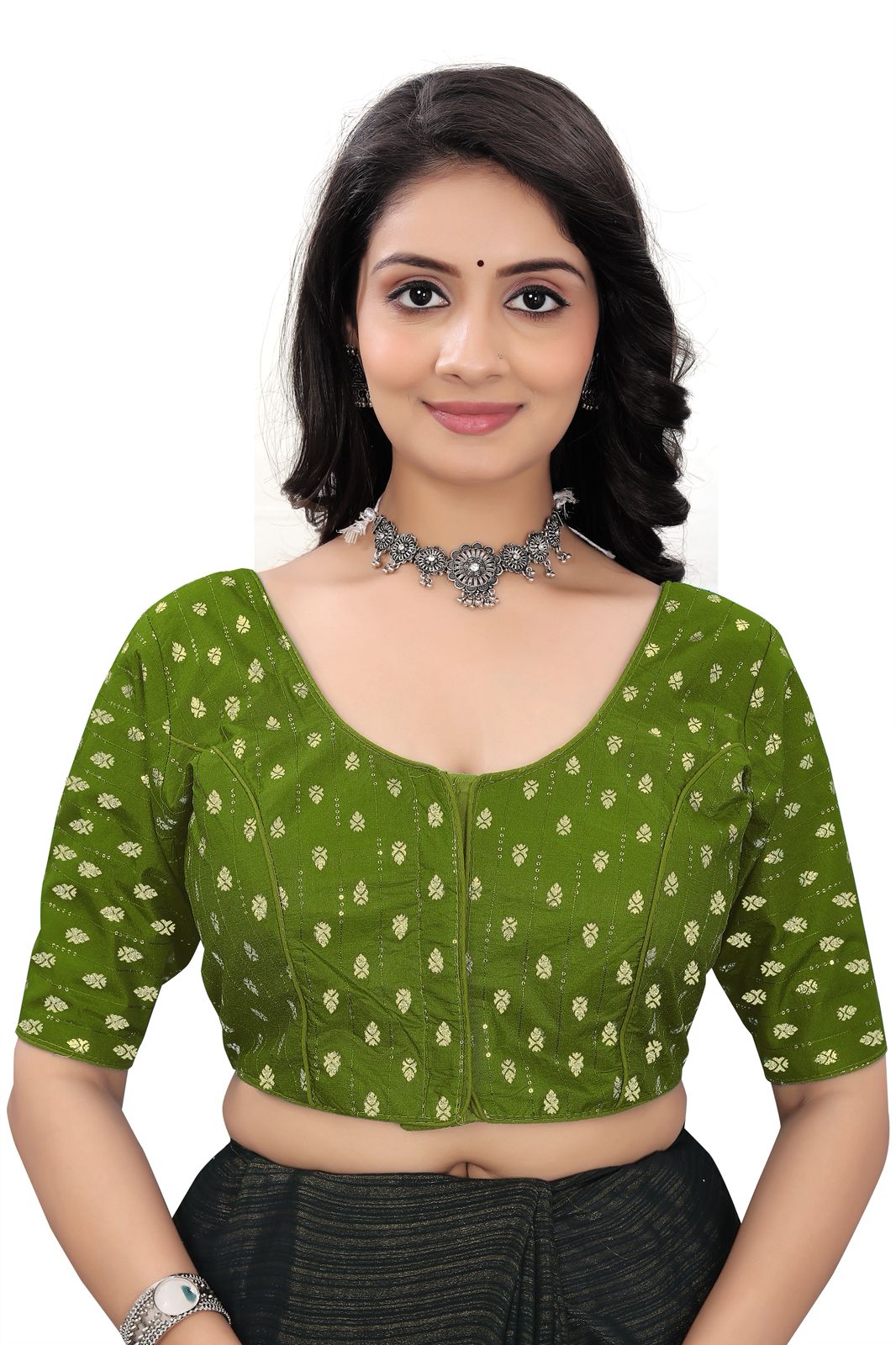 Designer Teal Green Brocade Blouse for Women | Festive & Wedding Wear