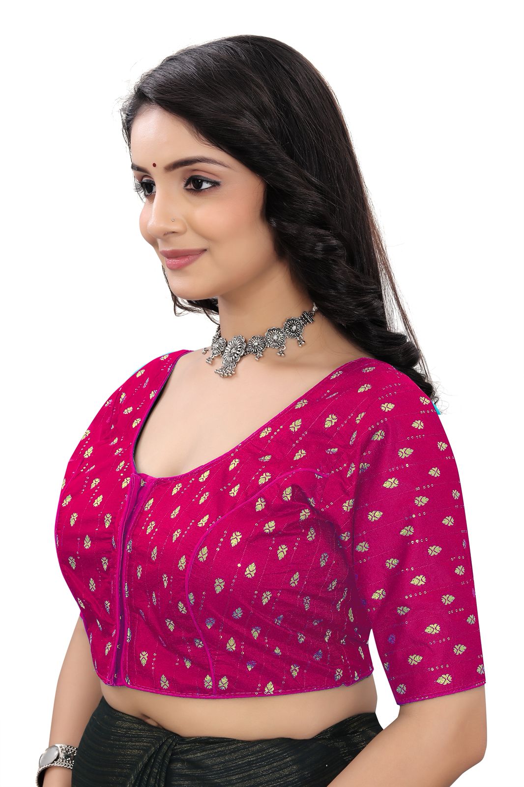 Designer Pink Brocade Blouse for Women | Festive & Wedding Wear