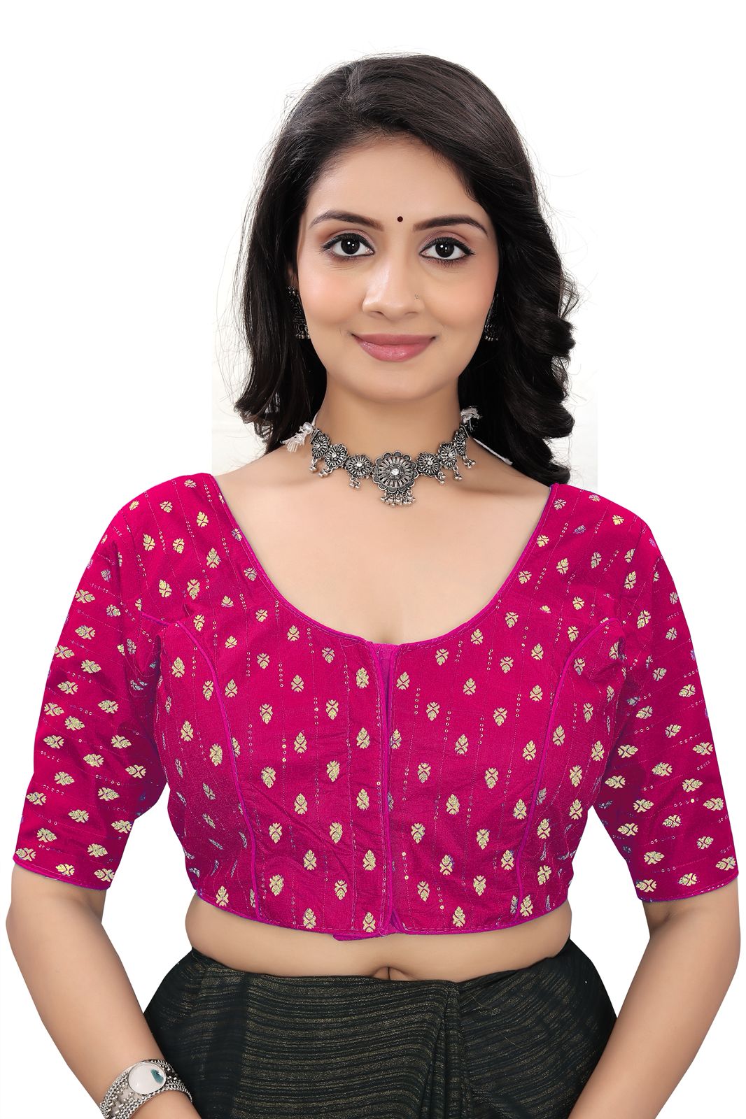 Designer Pink Brocade Blouse for Women | Festive & Wedding Wear