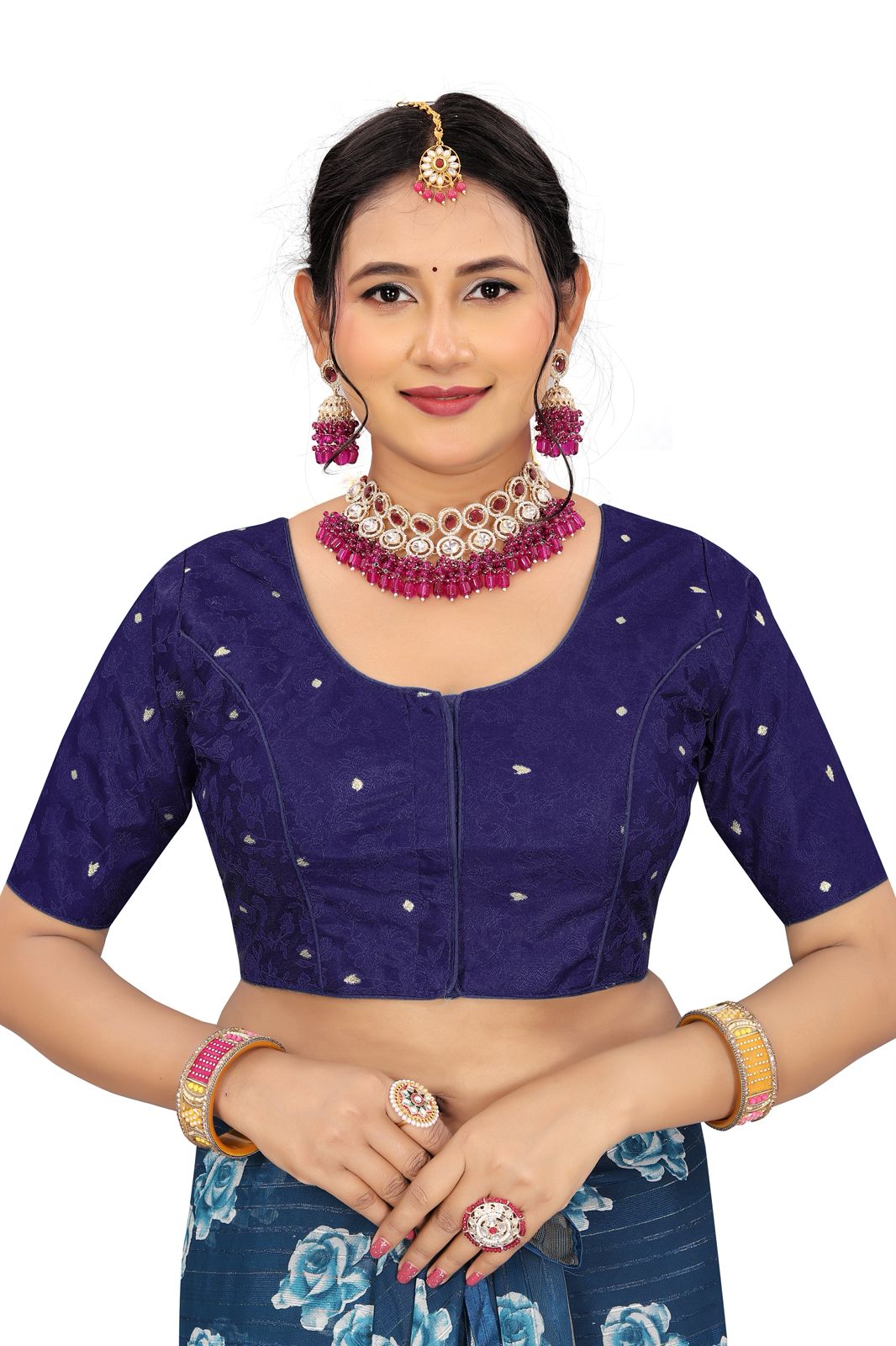 Jacquard Silk Readymade Saree Blouse for Women | Kalavati Fashion