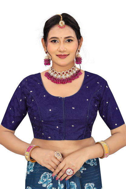 Jacquard Silk Readymade Saree Blouse for Women | Kalavati Fashion