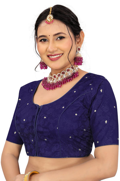 Jacquard Silk Readymade Saree Blouse for Women | Kalavati Fashion