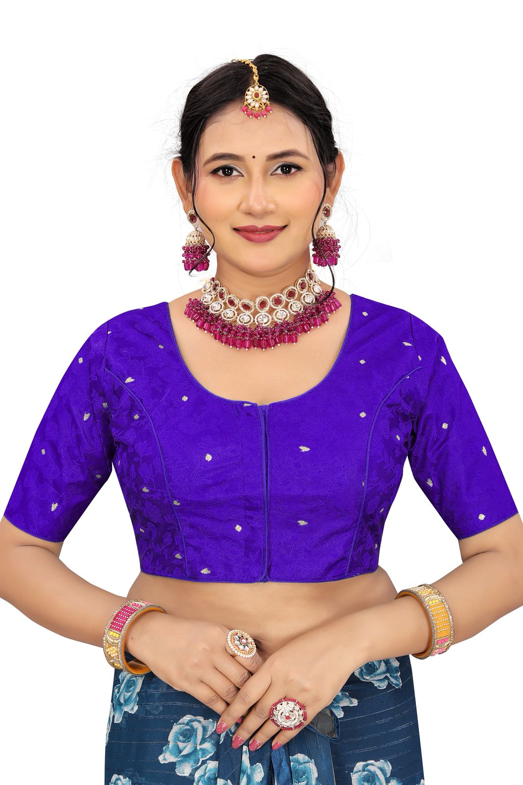 Jacquard Silk Readymade Saree Blouse for Women | Kalavati Fashion