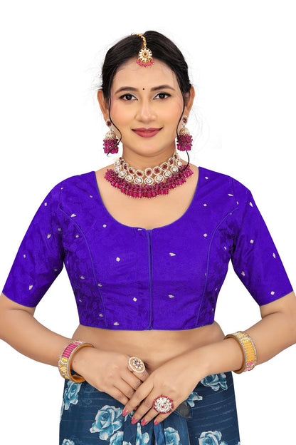 Jacquard Silk Readymade Saree Blouse for Women | Kalavati Fashion