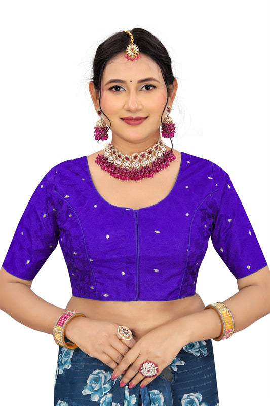 Jacquard Silk Readymade Saree Blouse for Women | Kalavati Fashion