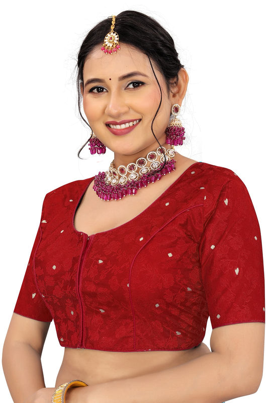 Jacquard Silk Readymade Saree Blouse for Women | Kalavati Fashion