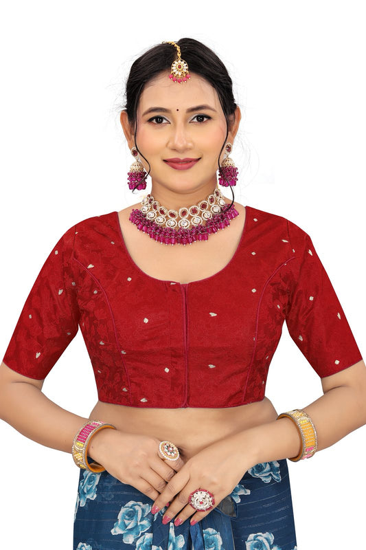 Jacquard Silk Readymade Saree Blouse for Women | Kalavati Fashion