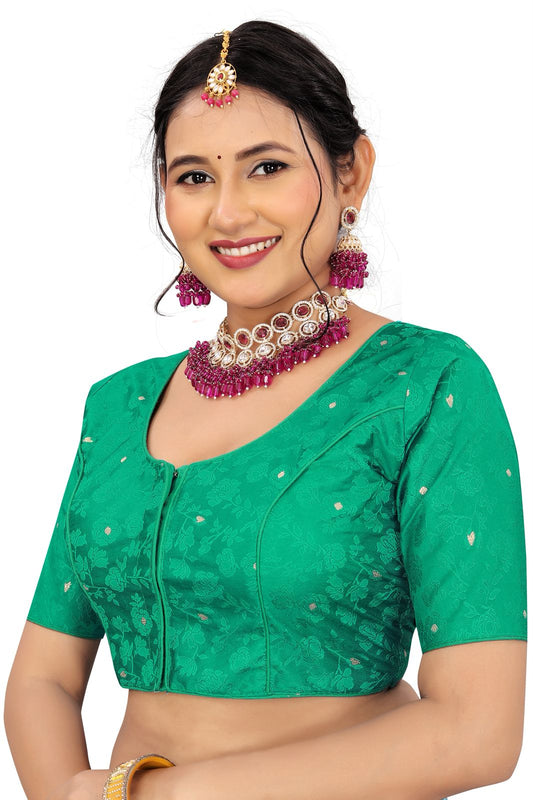 Jacquard Silk Readymade Saree Blouse for Women | Kalavati Fashion