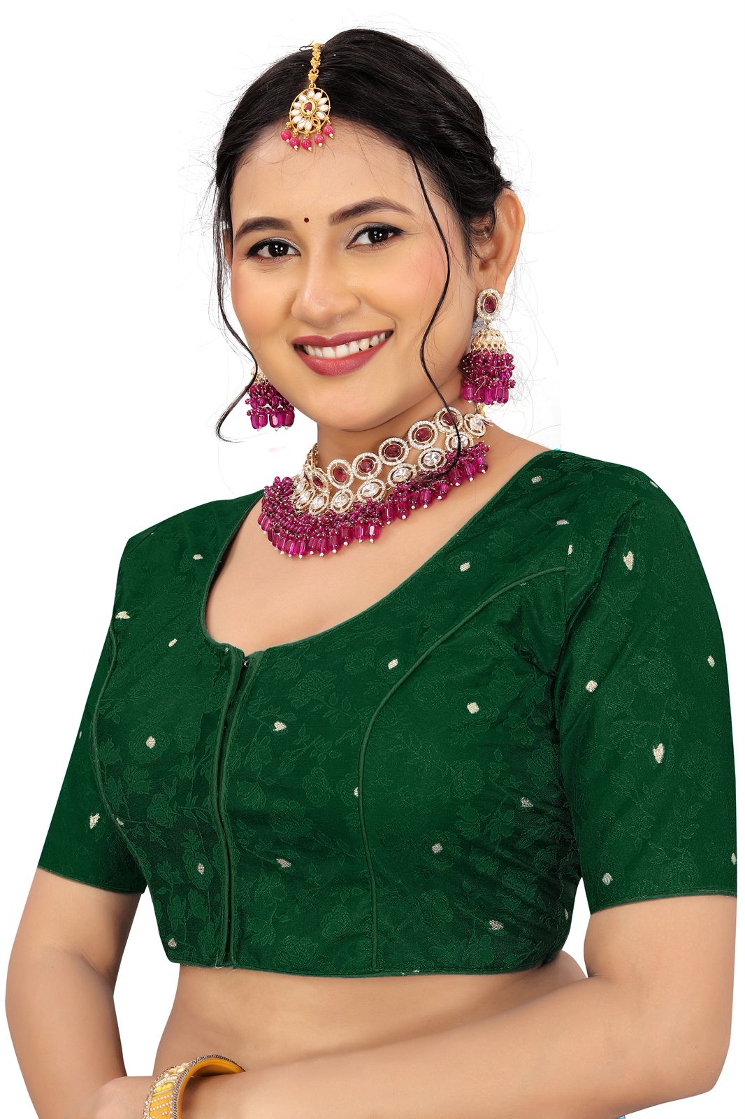 Jacquard Silk Readymade Saree Blouse for Women | Kalavati Fashion