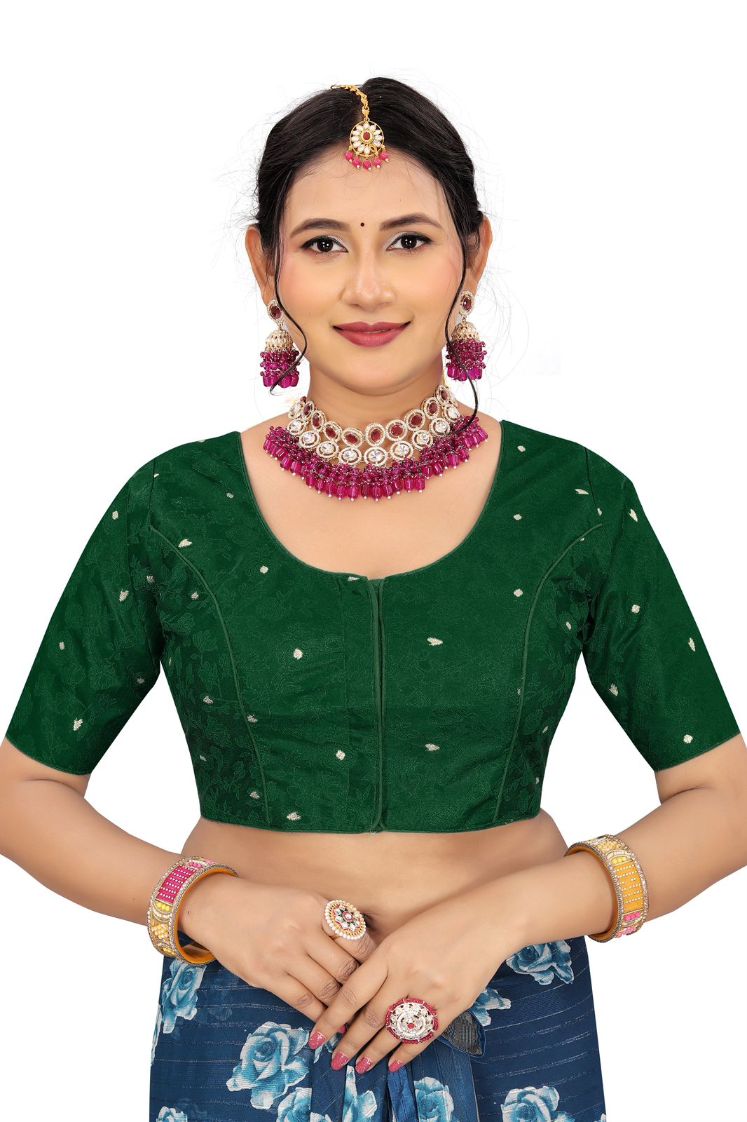 Jacquard Silk Readymade Saree Blouse for Women | Kalavati Fashion