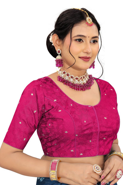 Jacquard Silk Readymade Saree Blouse for Women | Kalavati Fashion