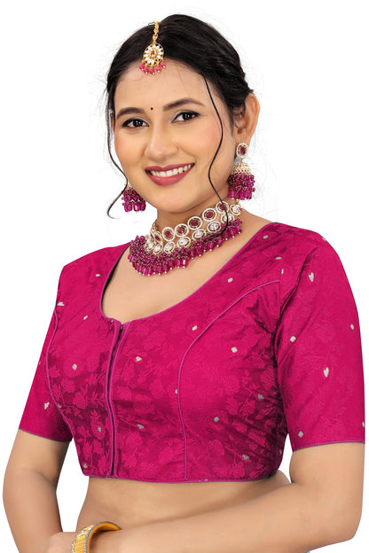 Jacquard Silk Readymade Saree Blouse for Women | Kalavati Fashion