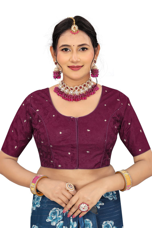 Jacquard Silk Readymade Saree Blouse for Women | Kalavati Fashion