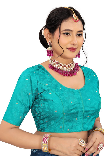 Jacquard Silk Readymade Saree Blouse for Women | Kalavati Fashion