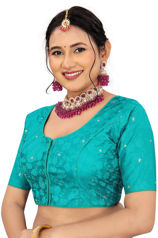 Jacquard Silk Readymade Saree Blouse for Women | Kalavati Fashion