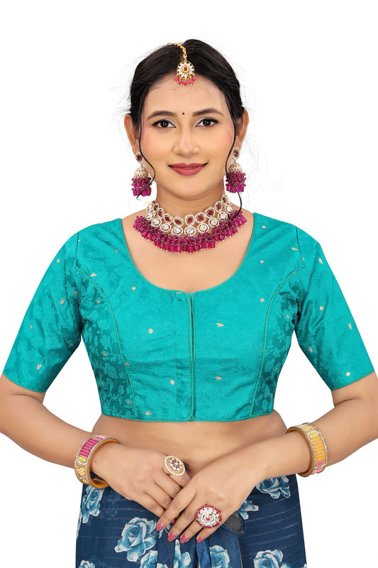 Jacquard Silk Readymade Saree Blouse for Women | Kalavati Fashion