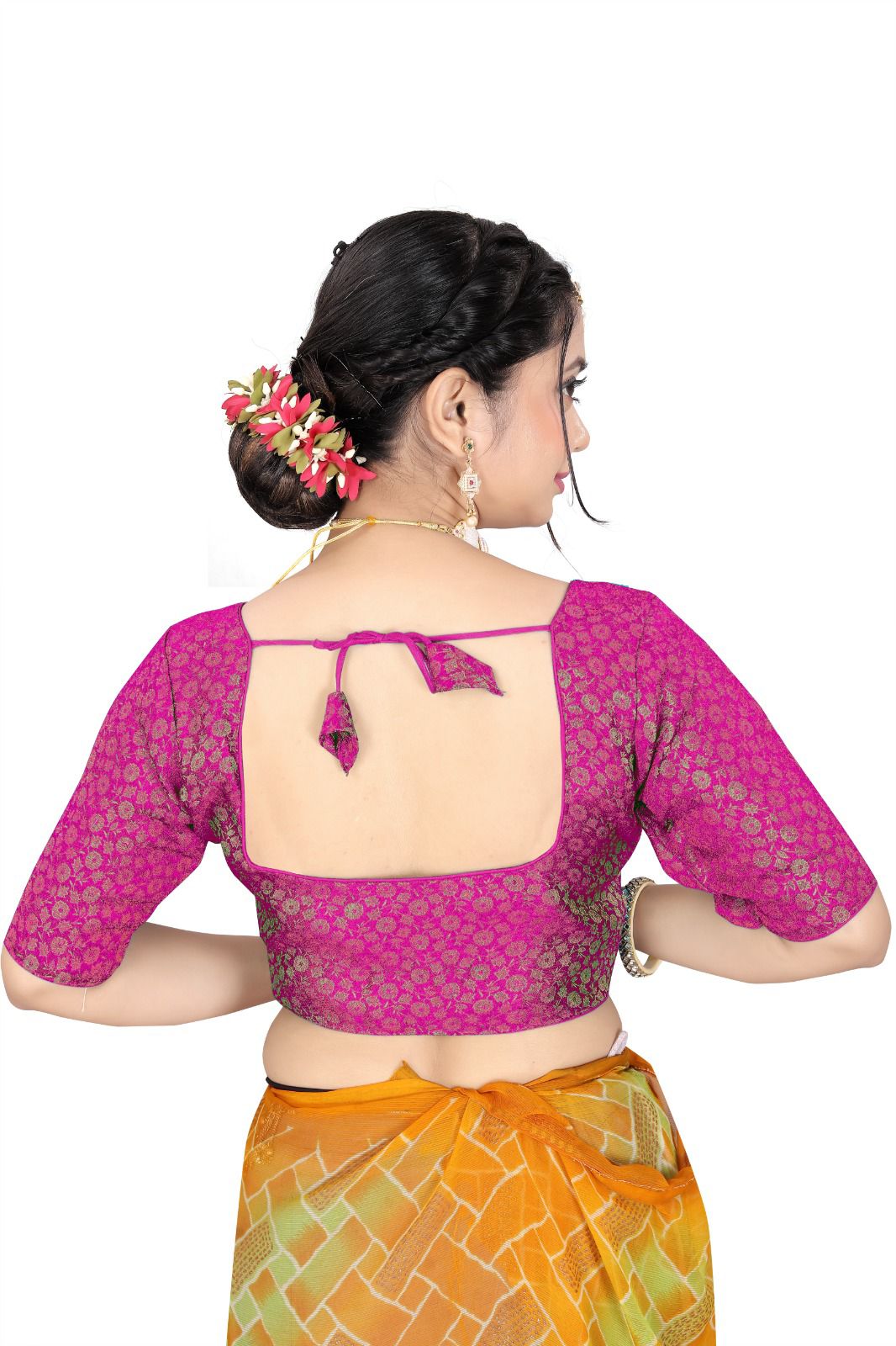 Premium Ethnic Brocade Blouse for Saree | Party Wear