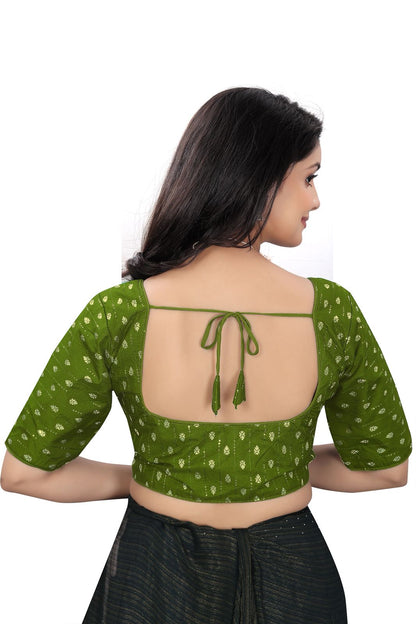 Designer Teal Green Brocade Blouse for Women | Festive & Wedding Wear