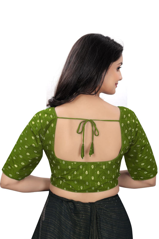 Designer Teal Green Brocade Blouse for Women | Festive & Wedding Wear