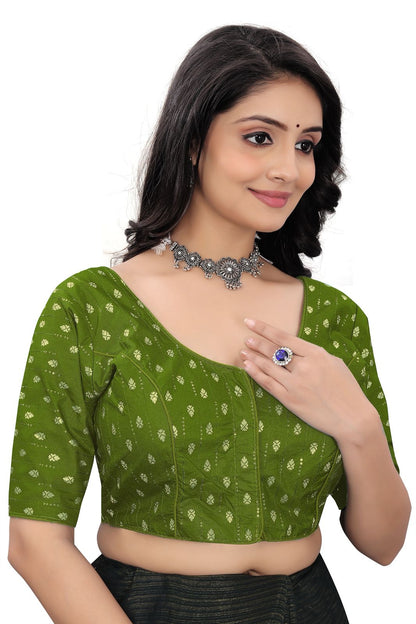 Designer Teal Green Brocade Blouse for Women | Festive & Wedding Wear