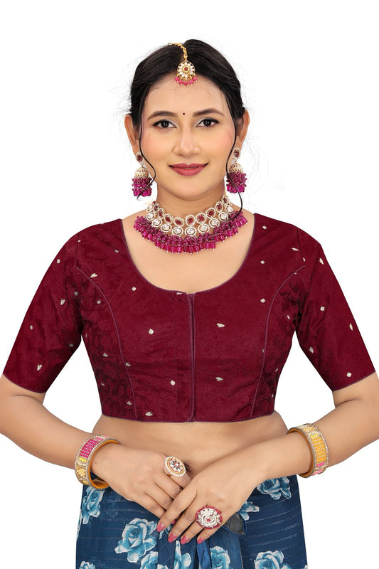 Jacquard Silk Readymade Saree Blouse for Women | Kalavati Fashion