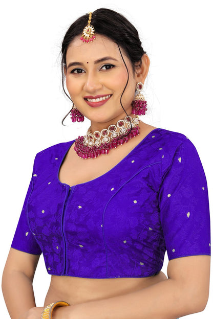 Jacquard Silk Readymade Saree Blouse for Women | Kalavati Fashion