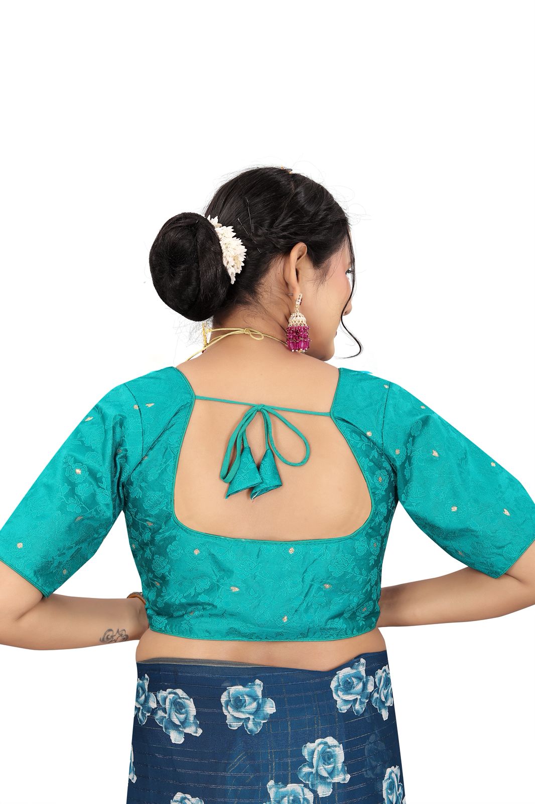 Jacquard Silk Readymade Saree Blouse for Women | Kalavati Fashion
